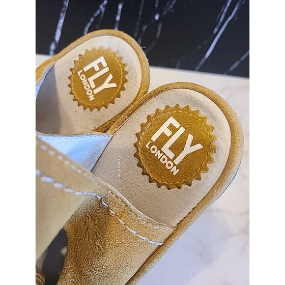 FLY LONDON | Yaffa 2.5"Wedges Sandals Yellow Suede Lace-up EU 38 / US7.5‐8 EUC - Picture 14 of 14